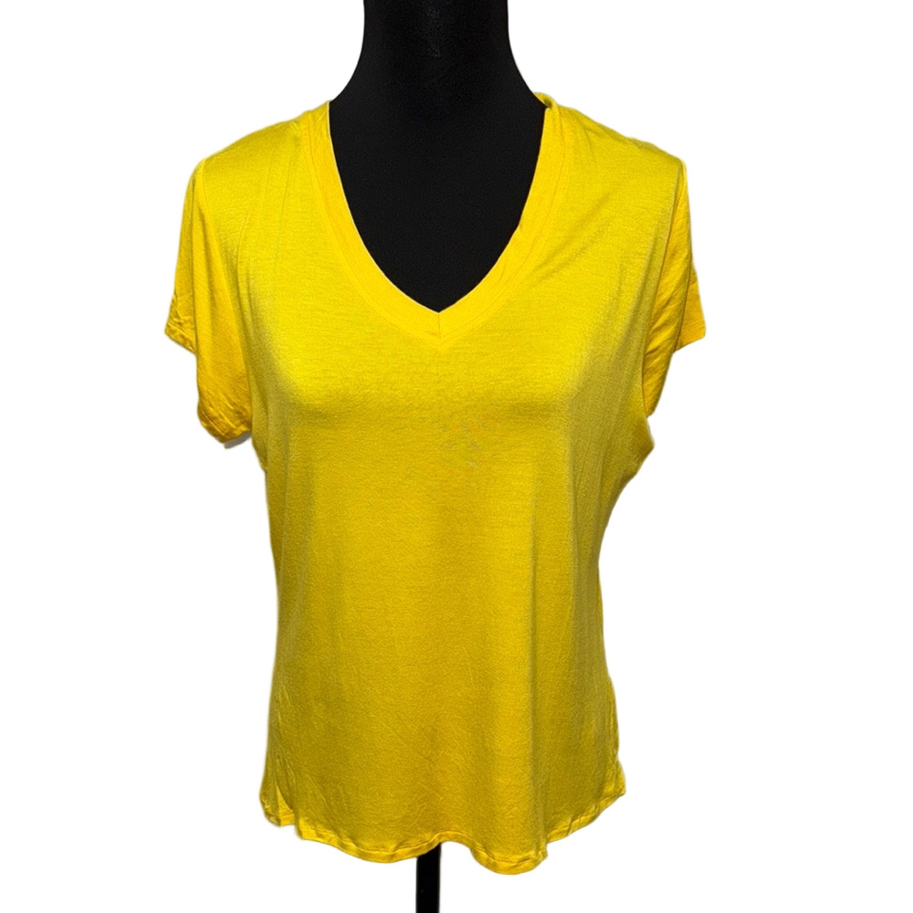 8 of Hearts 1X Yellow Fitted Short Sleeve Tee Stretch Casual
